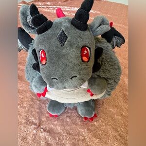 Mini Squishable Shadow Dragon Plush - Black And Red Stuffed Toy
